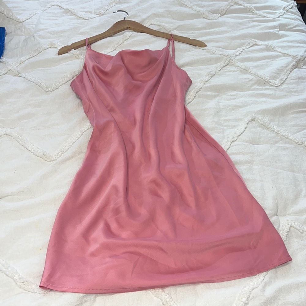 Pink cowl neck mini dress, Urban Outfitters